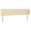Headboard with Ears Cream 183 x 23 x 78 88 cm Fabric