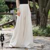 Spring Summer and Fall Cotton Linen Women's Pant Plus Size Flowing and Dashing Wide-legged Pants
