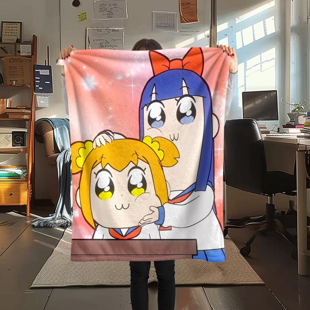 Pop Team Epic Print Flannel Blanket, High quality Comfortable for All Seasons, Home Decor, Warmth and Comfort