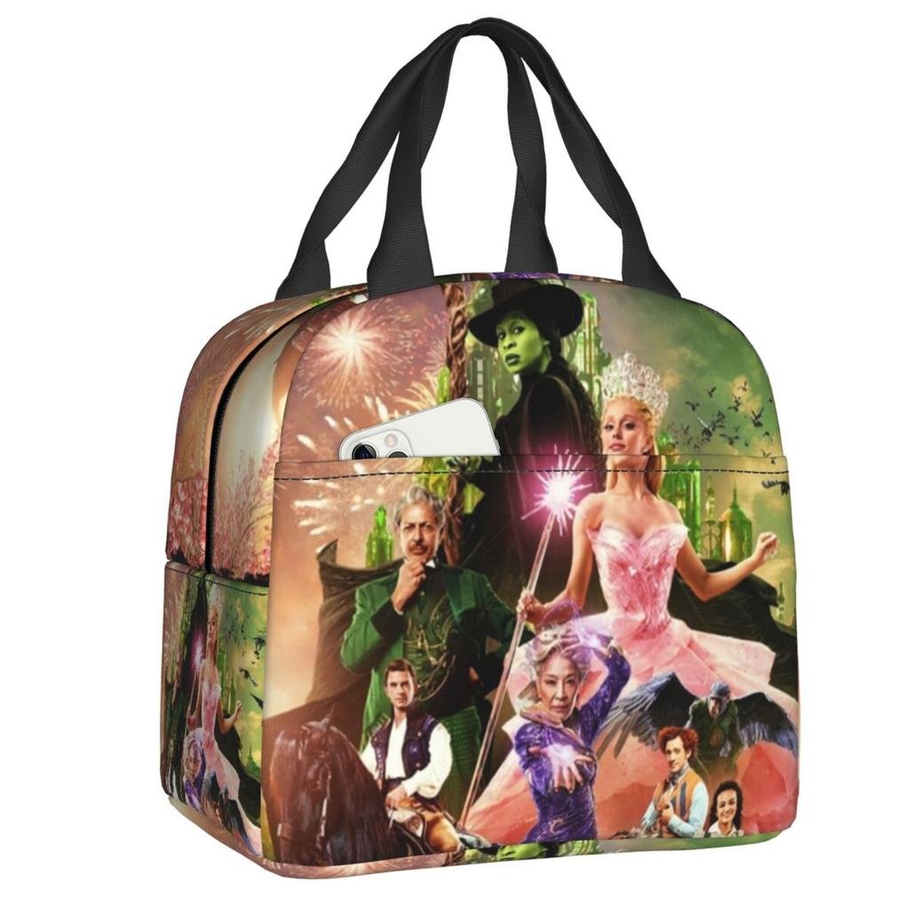 Custom Wickeds Musical Movie Insulated Lunch Bags for Camping Travel Waterproof Cooler Thermal Bento Box Women Kids