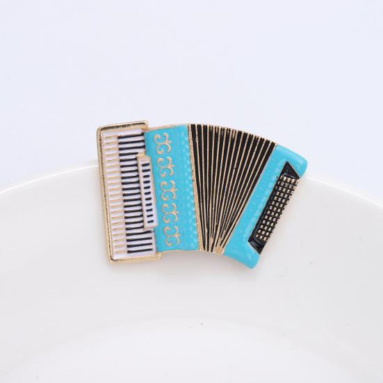 Accordion Brooch Drop Oil Musical Instrument Corsage Ladies Coat Suit Buckle
