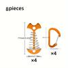 8pcs Stainless Steel Deck Nails with Spring Buckle, Fish Bone Design for Secure Binding, Suitable for Outdoor Camping and Hiking