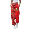 Women's Fashion Sport Christmas Printed Drawstring Pocket Casual Sweatpants Pants