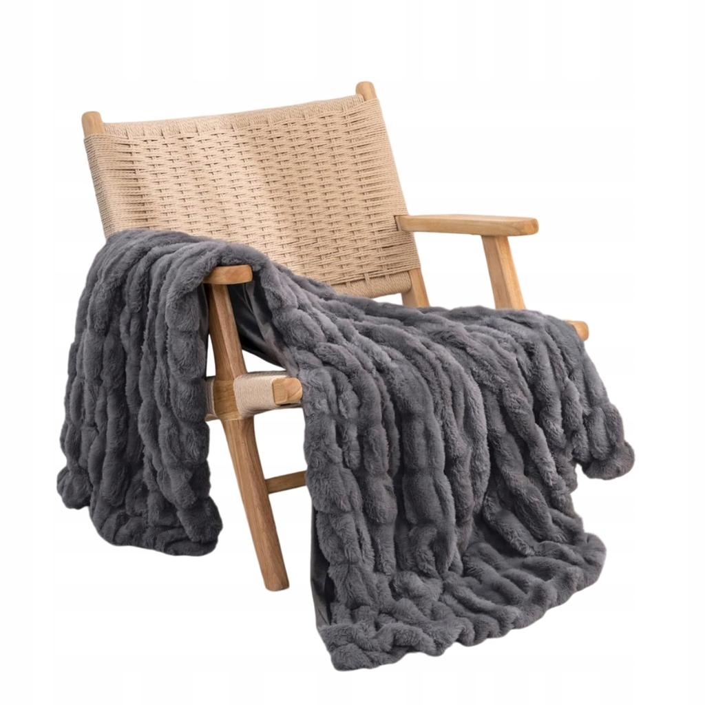Cozyglam Soft Fluffy Plush Blanket for Bed, Bedspread Gray