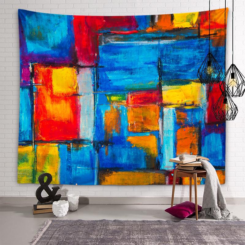 Психоделическая Геометрия, индивидуальный гобелен, хиппи, гобелен в стиле бохо, настенный художественный декор, гостиная, спальня, домашний декор, гобелен