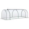 Greenhouse, Hothouse with Door, Cold Frame, Plant House, Plant Cultivation, Steel, Plastic, 250 x 100 x 80 cm, Green