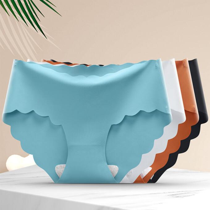 Women's Seamless Panties Sexy Lingerie Underwear 3Pcs/Set For Female Shorts Women Briefs Underpanties Panty Plus Size Pink M-2XL