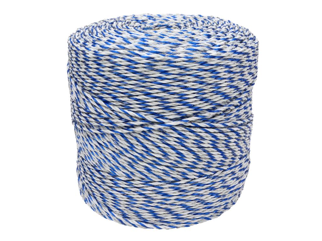 Braided wire for electric charger 3mm, 2x0.20mm Cu, 4x0.20mm SS white-blue 400m, Royal Farm