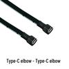 USB-C на C Угловой Адаптер-Кабель PD Зарядное Устройство, Плоский Силиконовый Кабель для Передачи Данных и Мягкая Сетевая Разветвитель для Power Banks