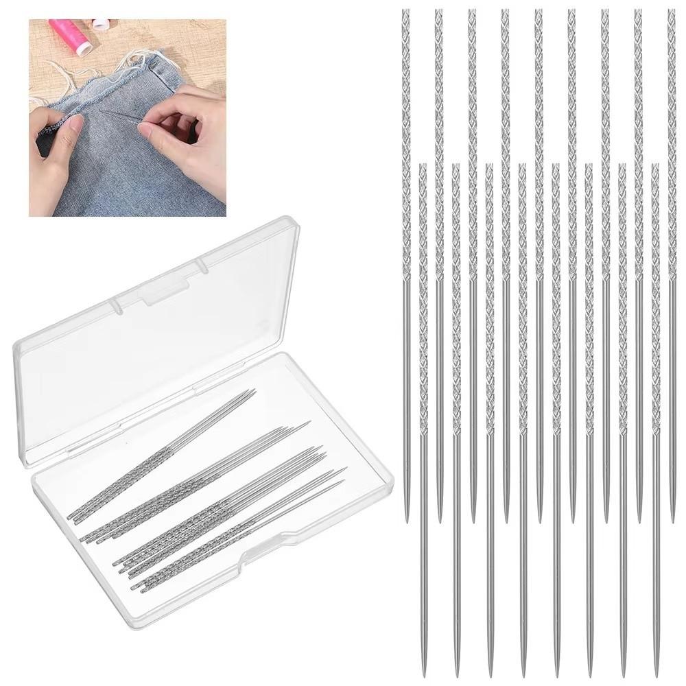 15PCS/Boxed Knurled Needle Lightweight Snag Repair Needle for Woven Fabric Cloth