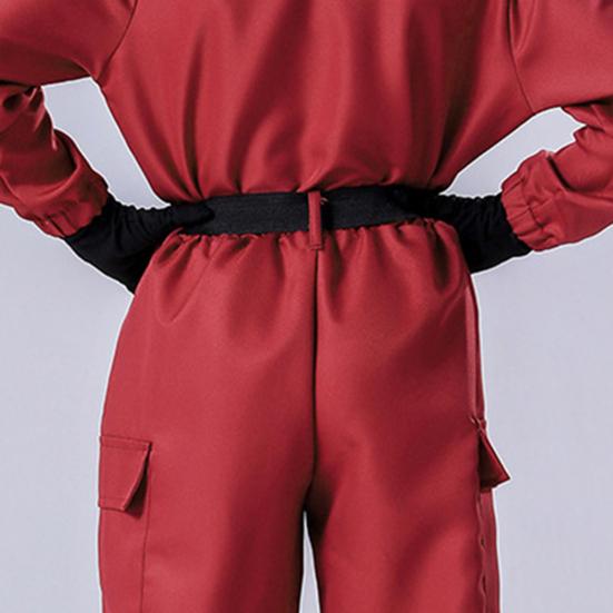 1 Set Jumpsuit with Belt And Gloves for Adults And Children Loose Pockets Zipper Closure One-piece Outfit Cartoon Cosplay Costume