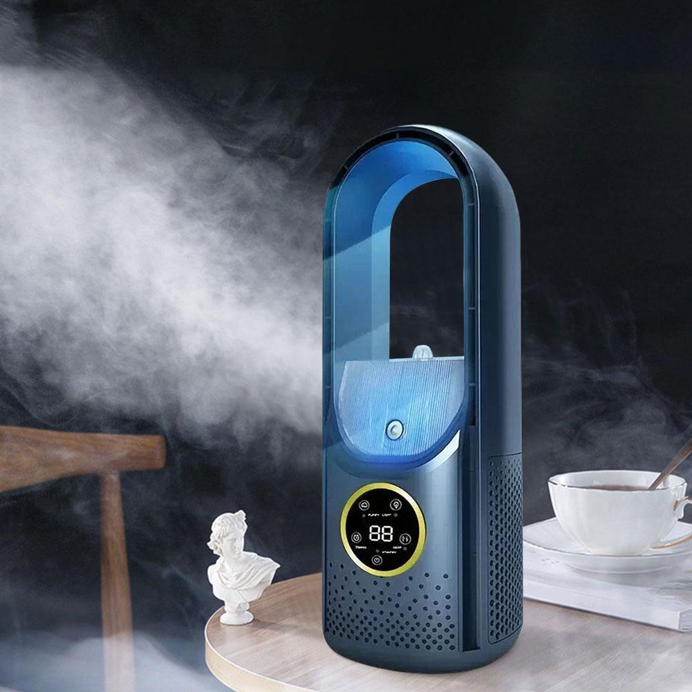 Портативный безлопастной вентилятор с 6 скоростями и функцией распыления, тихий настольный вентилятор с таймером на 6 часов для спальни, гостиной, офиса
