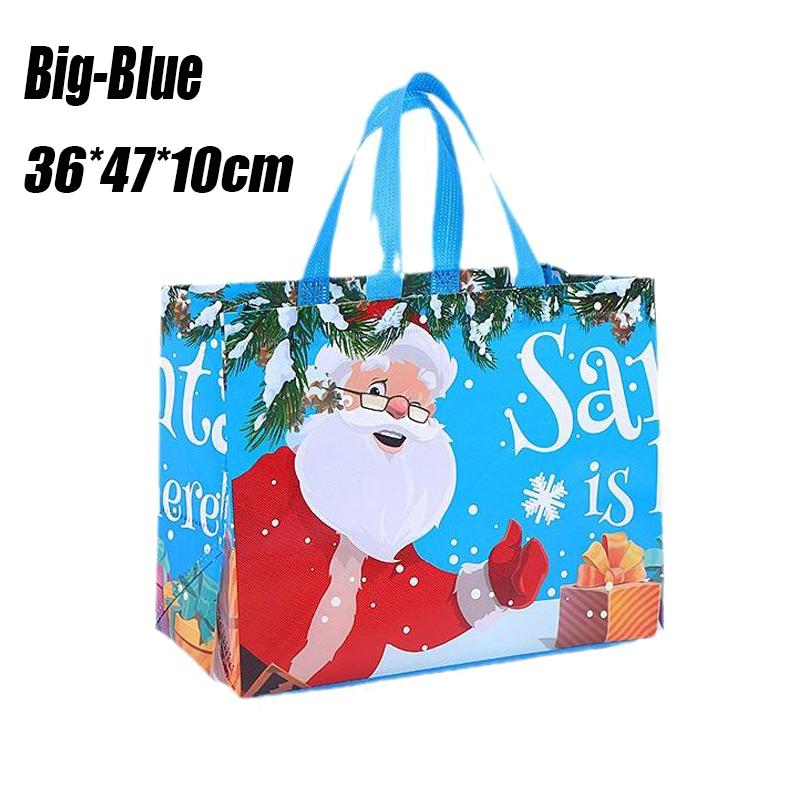 Santa Elk Snowflake Tote Bag Children's Gift Bags Thickened Non-woven Waterproof Bag Christmas Gift Bags Christmas Decoration