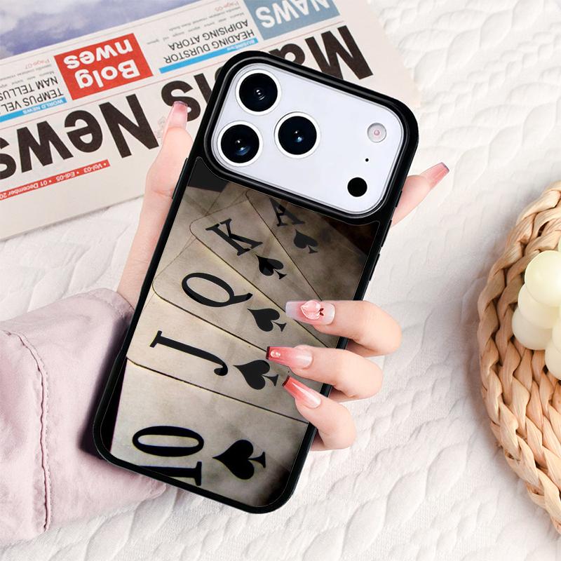 Чехол для телефона с игральной картой Пиковый Туз Для IPhone 17 16e 15 14 13 12 11 Pro Max Air Mini Мягкий Защитный Чехол