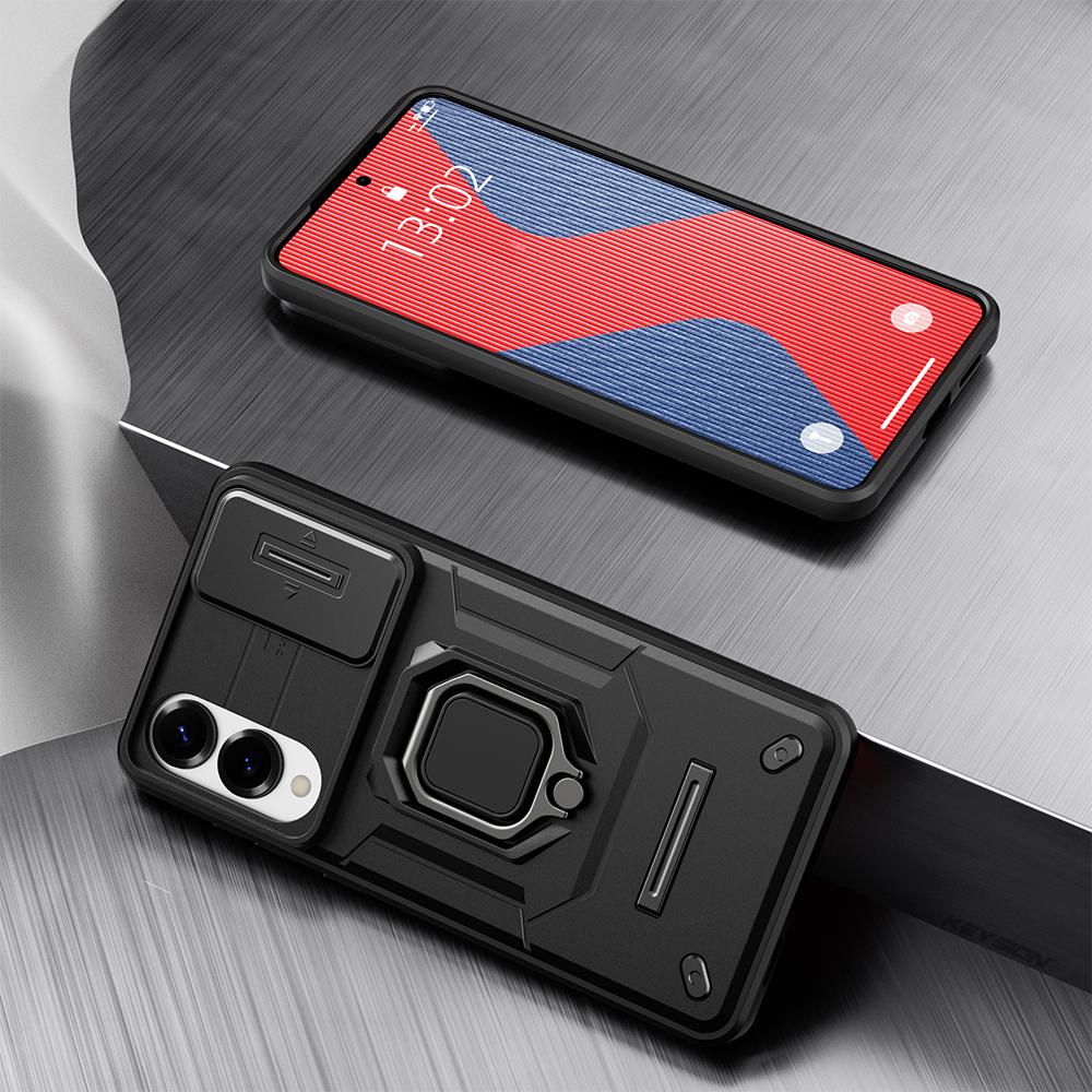 KEYSION Противоударный чехол для Samsung S25 Edge 5G, защитное кольцо для объектива камеры, подставка, задняя крышка для телефона Galaxy S25 Edge 5G
