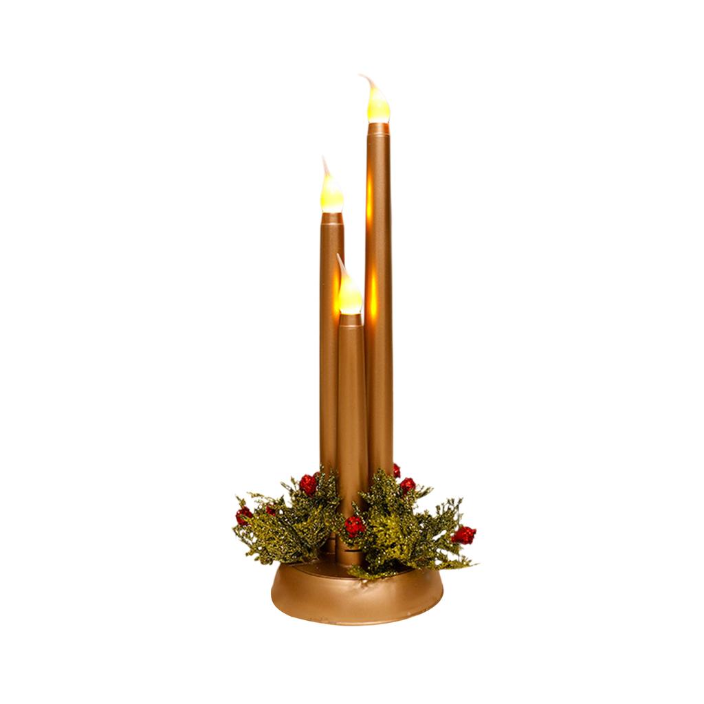 Christmas LED Flameless Candles, Flameless Tapered Short Candles For Christmas Centerpieces