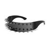 1Pieces Novelty Punk Glasses Rock Large Shield Spike Fashion Weird Club Sunglasses Mountaineering Glasses