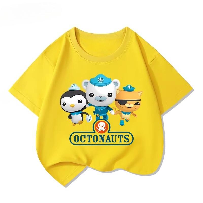Potdemiel New Summer Style Pure Cotton Childrens TShirts Octonauts Print Unisex Size Comfortable and Breathable
