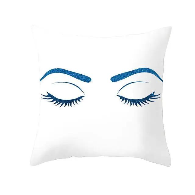 Juste de coussin en polyester avec cils, taie d'oreiller, décoration à la mode, canapé, maison