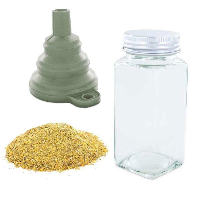 Flacon à épices poudreur + entonnoir + fenugrec moulu 35 g