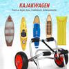 Aluminum Canoe Cart Kayak Cart Surf Cart Foldable with Strap Faux Leather Wheels Silver up to 75 kg 68 x 44.5 x 40 cm