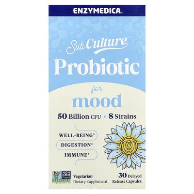Enzymedica, Пробиотик SubCulature™ для настроения, 30 капсул с замедленным высвобождением