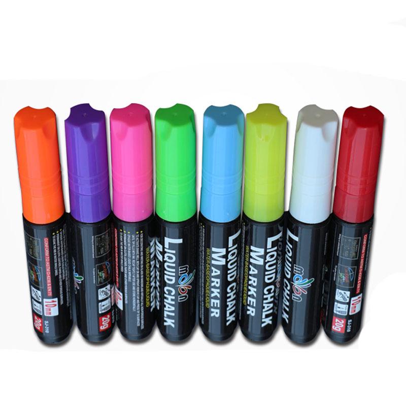 Large 8-Color LED Fluorescent Blackboard & Glass Writing Pen Set