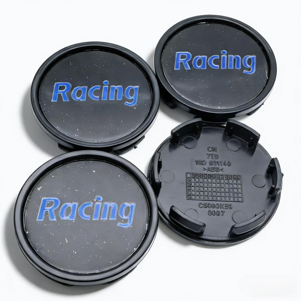 4pcs 58mm 53mm Car Wheel Center Caps With Racing Logo Emblem Badge Wheel Hubcaps Rim Center Dust Cover Replace Hub Accessories