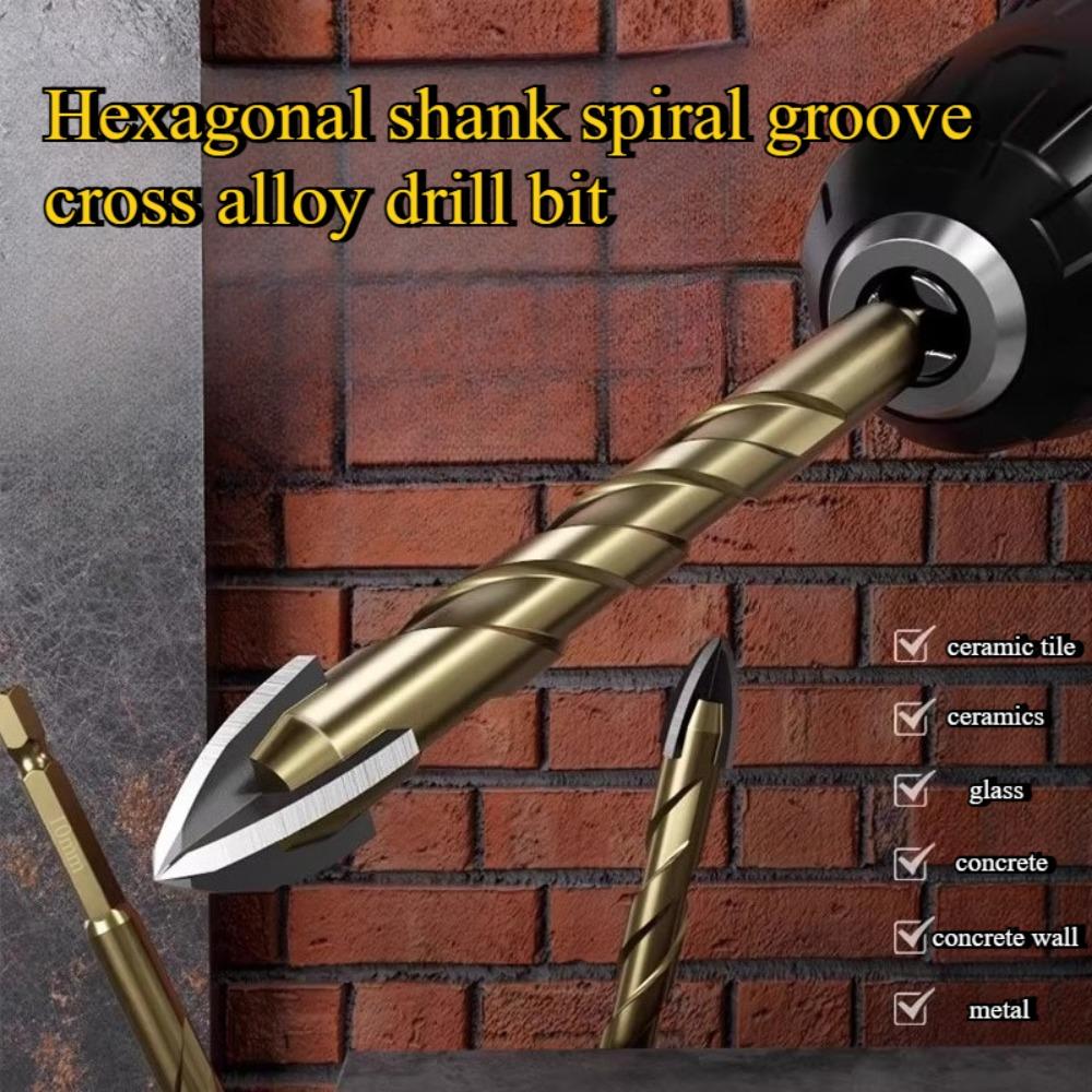 Cross Drill Bit Set Carbide Tip for Glass Ceramic Tiles Concrete Stone Metal Drilling High Hardness