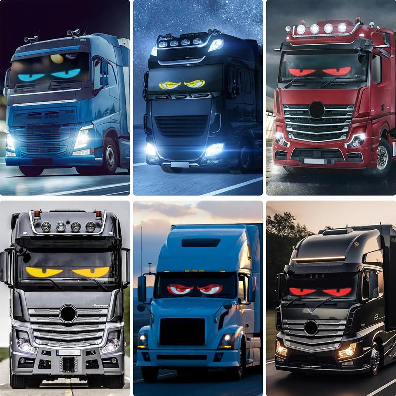 Dynamic Devil Eyes Light for Car Truck Windshield Programmable LED Display Flexible Soft Screen DIY Bluetooth APP Remote Control