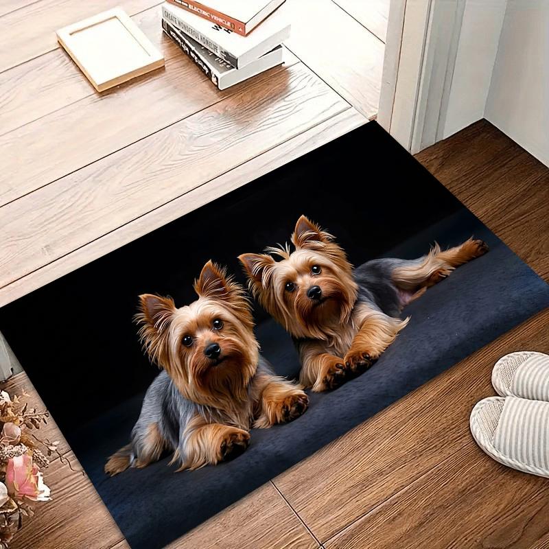 Non-Slip Carpet Realistic Yorkshire Terrier Entry Door Mat Washable Rug Home Carpets for Living Room Soft  Rugs for Bedroom Gift