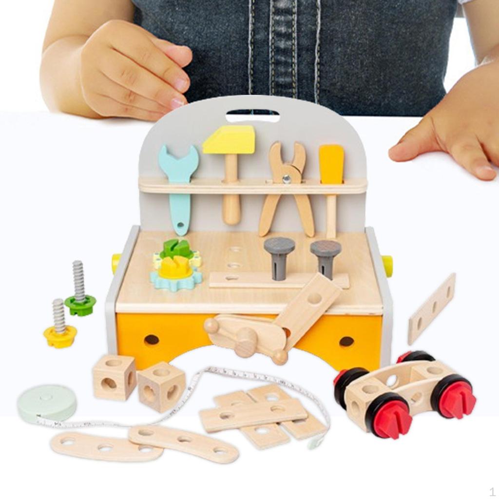 Montessori Wooden Tool Set Toy Early Educational Children's Construction Pretend Play Kits