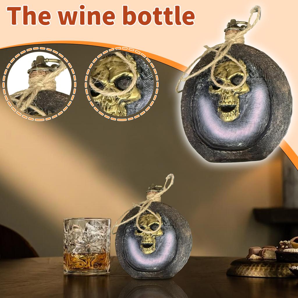 Halloween Cowboy Western Skulls Wine Pot Resin Ornament