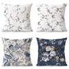 Blue Vintage Floral Pillowcase Dormitory Decoration Office Living Room Sofa Home Pillowcase