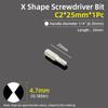 X Shape Screwdriver Bits C1 C2 C3 Special Head Screw Driver Bit 1/4” Hex Shank 25mm Repair Electric Drill Hand Tools Accessories