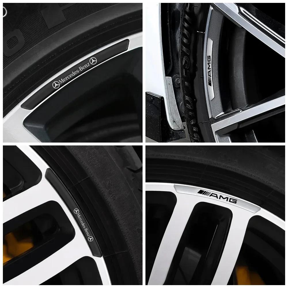 AABGT1 4Pcs Wheel Hub Stickers Wheel Rims Decoration Strips for MERCEDES BENZ W203 W204 W205 W206 W209 W210 W211 W212 W213 W176 W166