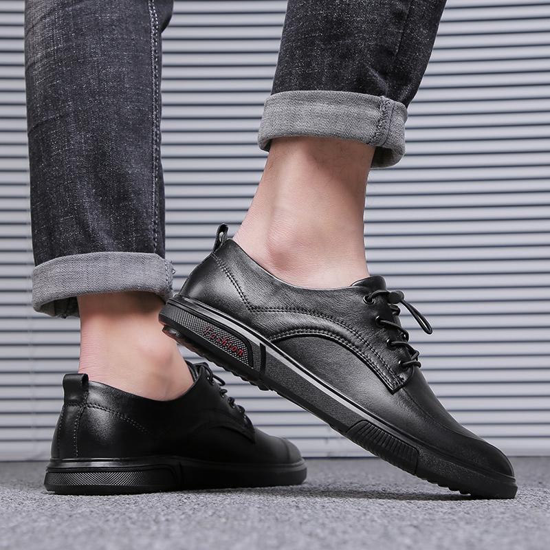 Men's Casual Sneakers Fashion Business Formal Genuine Leather Shoes Men 2026 Breathable Non-slip High Quality Men Footwear