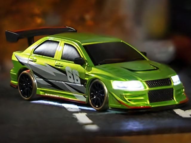 Японский TURBO RACING Дрифт-кар C66 Зеленый Hi-Tec [Официальный продукт] 1/76