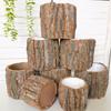 Festive Bark Bucket Floral Arrangement: Christmas Gift & Decorative Wood Pile