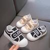 Children's Spring and Autumn New Canvas Shoes Girls Versatile Cute Round Head Board Shoes Velcro Sports Shoes Boys Tide