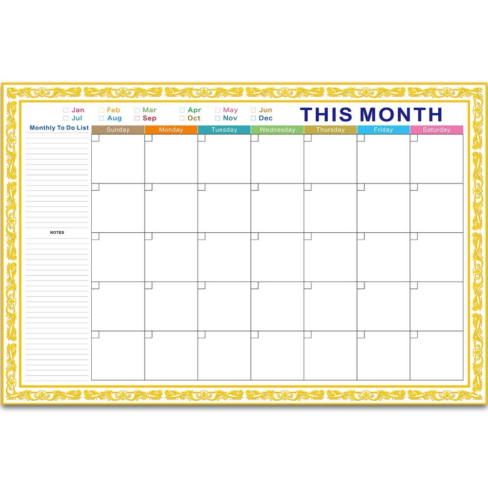 Reusable Calendar Bulletin Board Waterproof Tear Resistant Whiteboard Calendar Erasable Foldable Monthly Planner Board Company