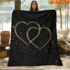 1pc 2D Flat Printing Spring And Summer New Arrival Double Heart Shimmer Pattern Digital Print Blanket, Throw Blanket, Soft And Comfortable 100% Fiber,