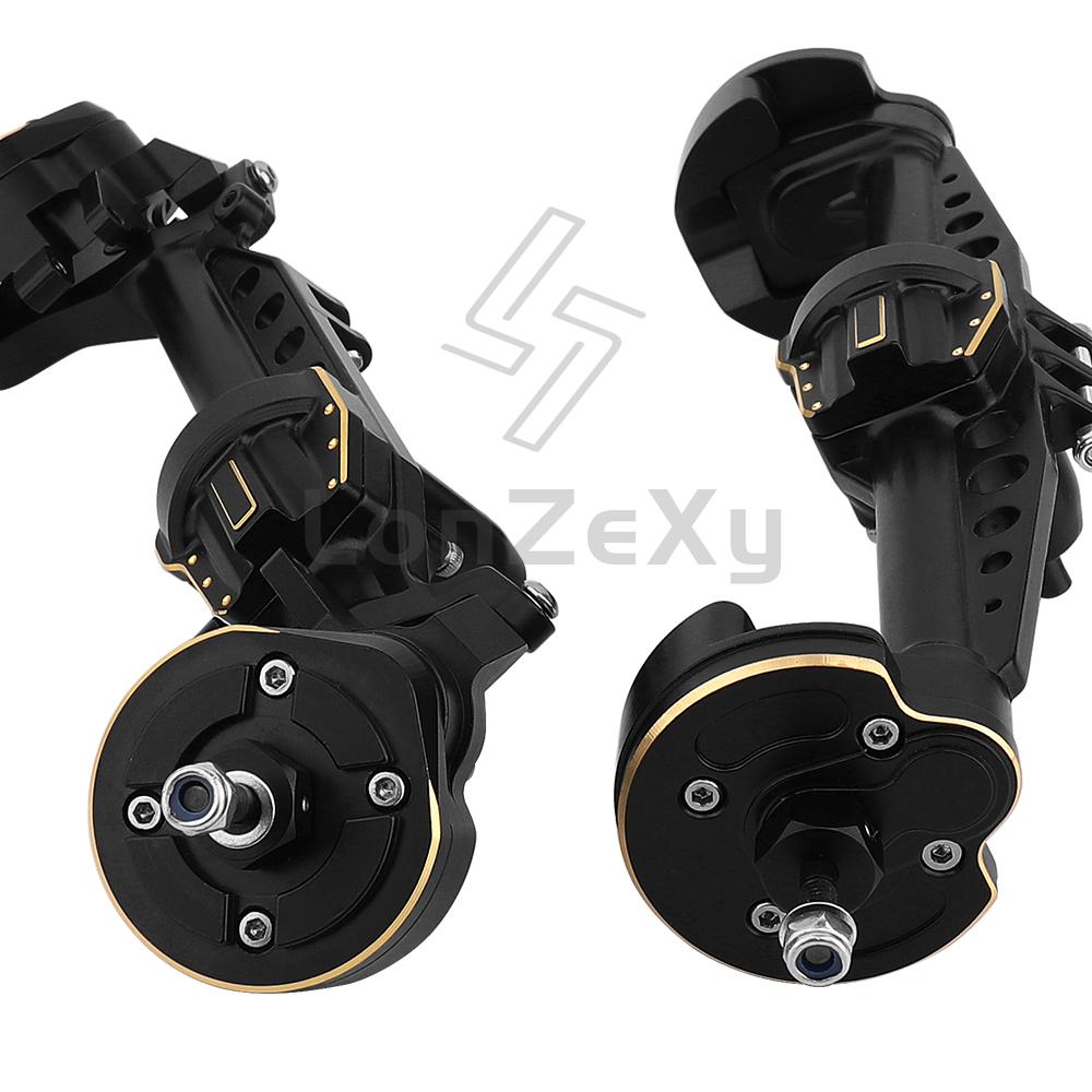 Upgraded Heavy Duty Brass + Metal Front Rear Portal Axles for 1/10 RC Crawler Car Axial SCX10 III AXI03007 Wrangler JL AR45 Part