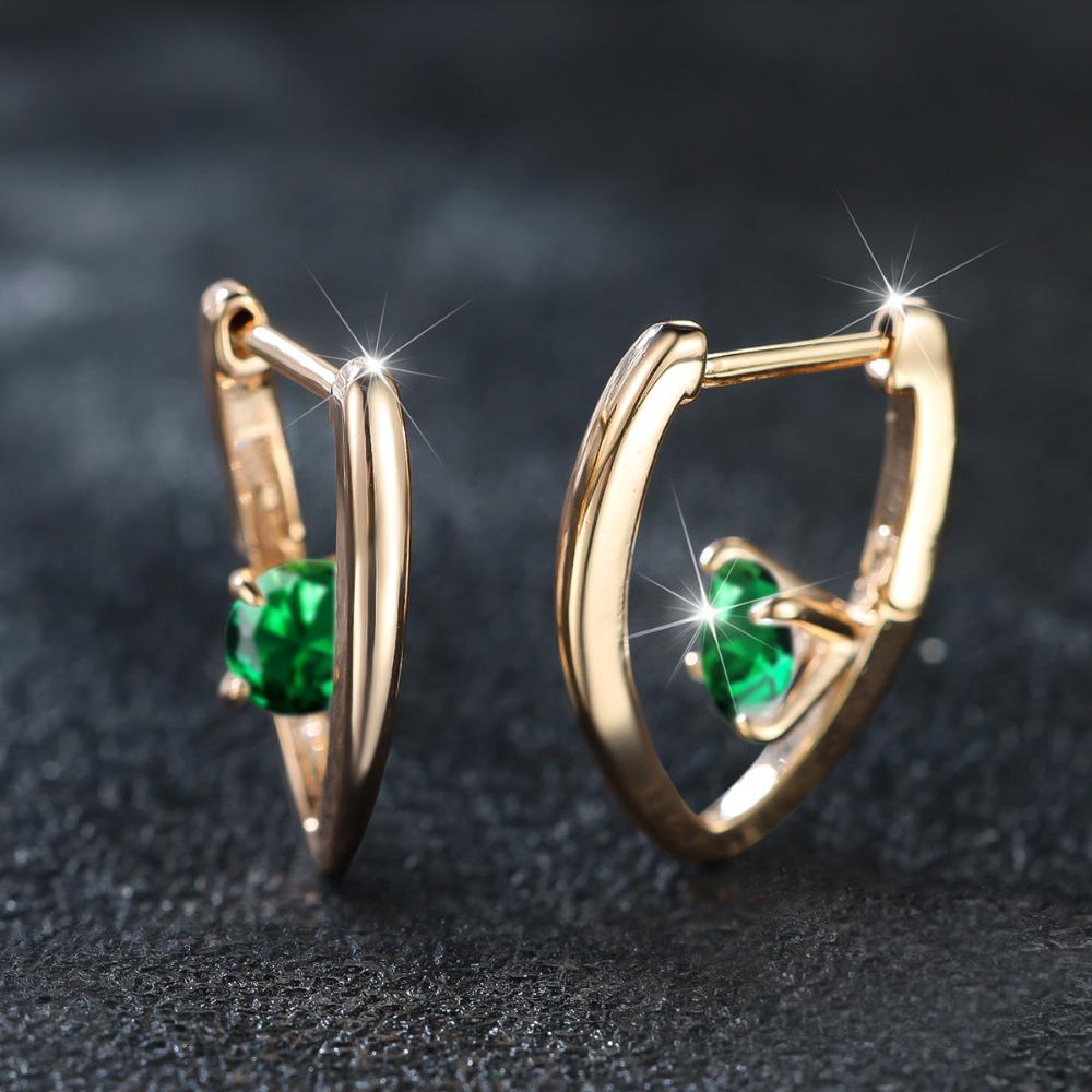 Модные V-образные серьги-капли с зеленым камнем для женщин, золотой цвет, ювелирные изделия для свадебной вечеринки, подарок для девочек