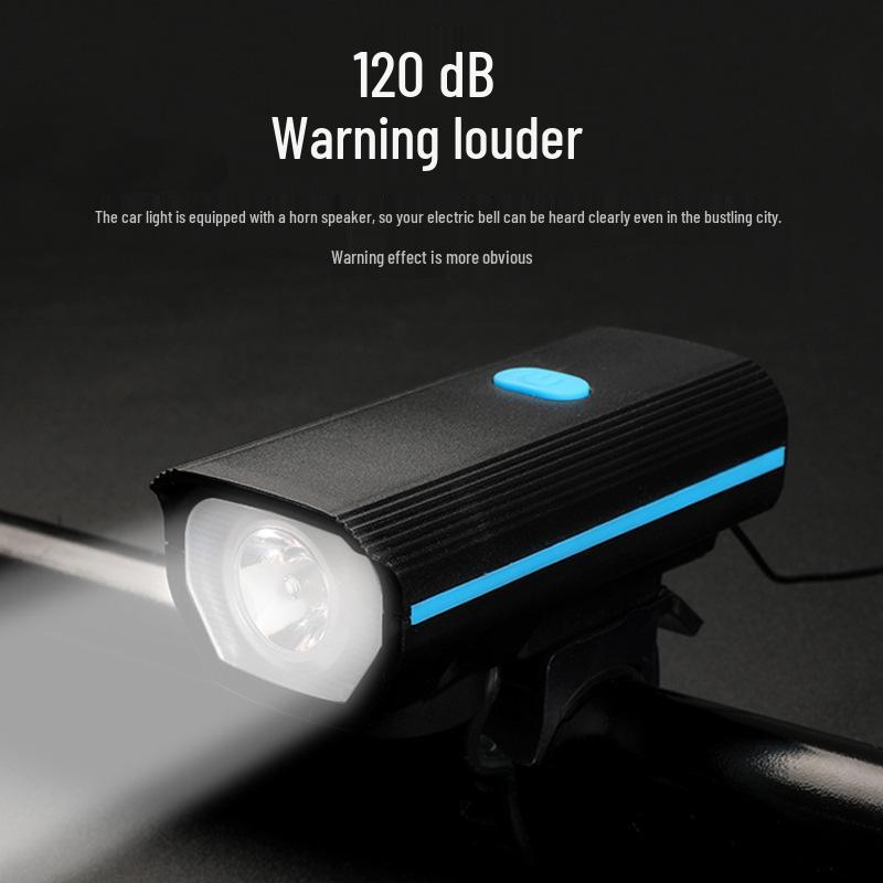 USB Rechargeable Bicycle Front Light & Horn for Night Riding