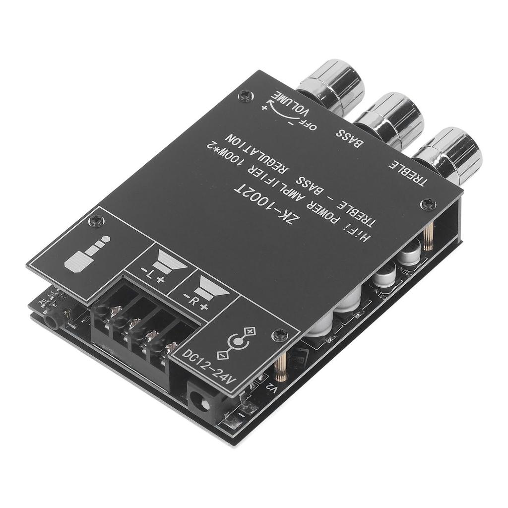 Плата усилителя мощности звука 100 Вт Bluetooth 5.0 двухканальная плата стерео аудиоресивера DC12‑24 В