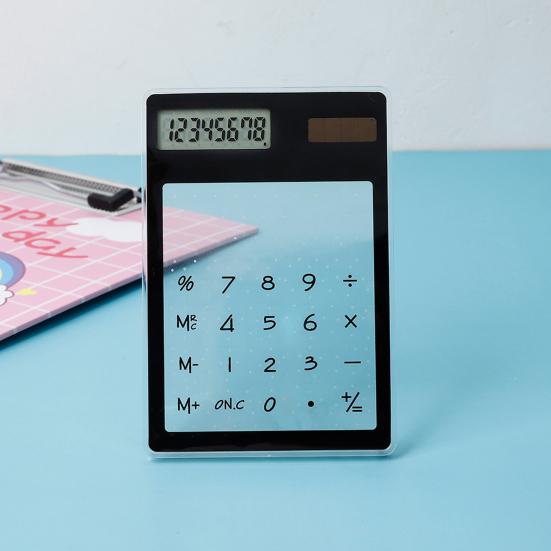 Прозрачный калькулятор 8-значный дисплей калькулятор солнечный источник питания калькулятор для домашнего обучения