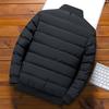Men Jacket Cotton Padded Long Sleeve Solid Color Stand Collar Coldproof Winter Coat Baseball Jacket Streetwear