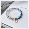 Qiaoen Women's Natural Black Rutilated Quartz & Blue Kyanite Beaded Bracelet - Original Niche Jewelry Design