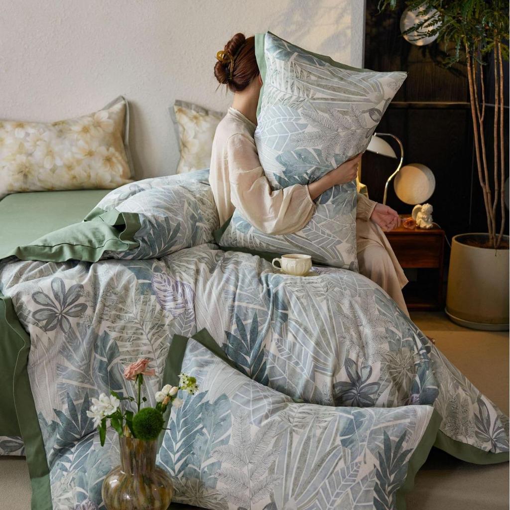 Американский ретро фланелевый постельный комплект из 4 предметов из 100% хлопка - Мягкий, теплый и приятный для кожи для осени/зимы